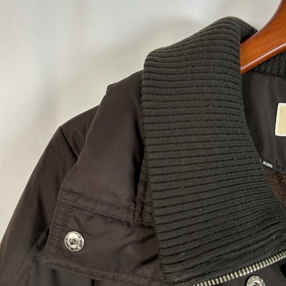 Michael Kors Women's Size Medium Puffer‎ Jacket Poly Wool Blend Chocolate Brown - Picture 12 of 14